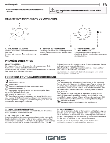 Ignis AKB 20102 IX Oven Manuel utilisateur | Fixfr