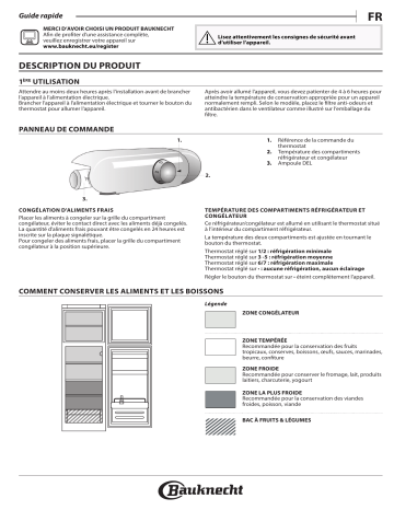 Bauknecht KDI 11421 Fridge/freezer combination Manuel utilisateur | Fixfr