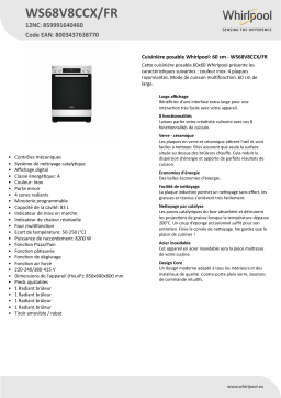 Whirlpool WS68V8CCX/FR Cooker Manuel utilisateur