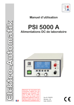 Elektro-Automatik EA-PSI 5200-02 A DC Laboratory Power Supply Manuel du propriétaire