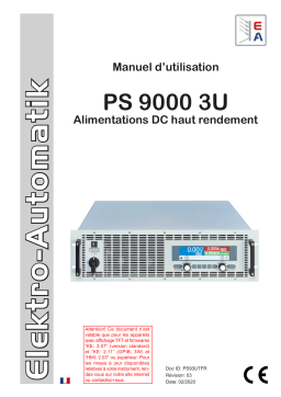 Elektro-Automatik EA-PS 9750-40 3U 19" DC Laboratory Power Supply Manuel du propriétaire