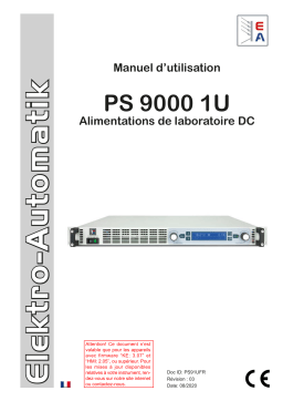 Elektro-Automatik EA-PS 9360-15 1U 19" DC Laboratory Power Supply Manuel du propriétaire