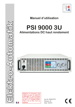 Elektro-Automatik EA-PSI 9500-30 3U 19" 3HE DC Laboratory Power Supply Manuel du propriétaire