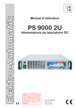 Elektro-Automatik EA-PS 9080-60 2U HS DC Laboratory Power Supply Manuel du propriétaire