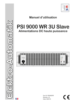 Elektro-Automatik EA-PSI 91000-40 WR 3U SLAVE DC Laboratory Power Supply Manuel du propriétaire