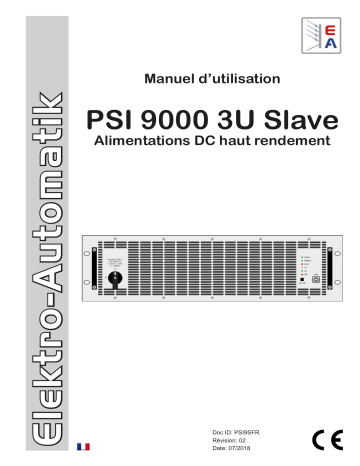 EA-PSI 9200-210 3U Slave | EA-PSI 91500-30 3U Slave | EA-PSI 9750-60 3U Slave | EA-PSI 9500-90 3U Slave | EA-PSI 9360-120 3U Slave | Elektro-Automatik EA-PSI 9080-510 3U Slave DC Laboratory Power Supply Manuel du propriétaire | Fixfr