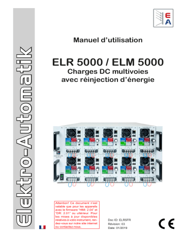 EA-ELM 5200-12 0...320W | EA-ELR 5000 Rack 6U | Elektro-Automatik EA-ELM 5080-25 0…320W DC Electronic Load Manuel du propriétaire | Fixfr
