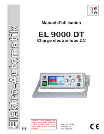 EA-EL 9200-36 DT | EA-EL 9080-60 DT | EA-EL 9750-05 DT | EA-EL 9500-08 DT | EA-EL 9360-10 DT | EA-EL 9080-45 DT | EA-EL 9200-18 DT | EA-EL 9750-10 DT | EA-EL 9500-16 DT | Elektro-Automatik EA-EL 9360-20 DT DC Electronic Load Manuel du propriétaire | Fixfr