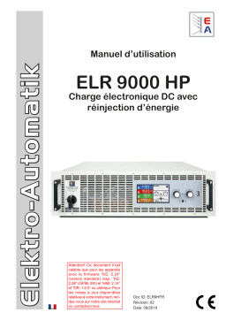 Elektro-Automatik EA-ELR 9750-20 HP 3U DC Electronic Load Manuel du propriétaire