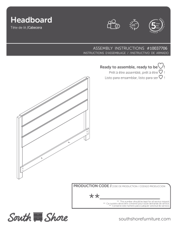 South Shore Induzy Industrial Headboard Manuel utilisateur | Fixfr