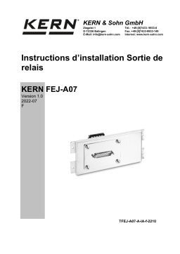 KERN TFEJ-A07-A Installation manuel