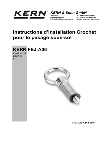 KERN TFEJ-A06-A Installation manuel | Fixfr