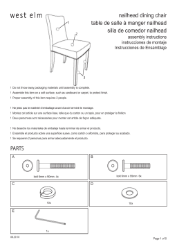 West Elm Nailhead Dining Chair Manuel utilisateur