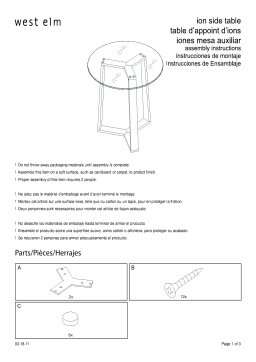 West Elm Ion Glass Round Side Table Tablet Manuel utilisateur