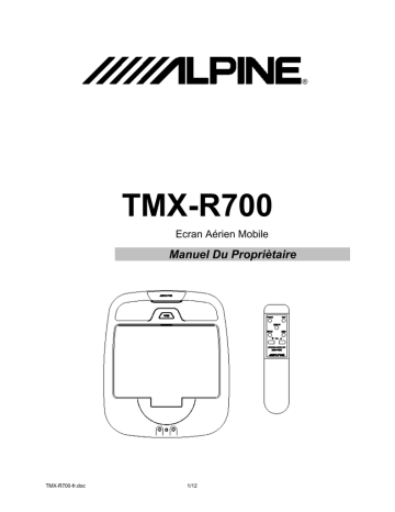 Alpine TMX-R700 Manuel du propriétaire | Fixfr