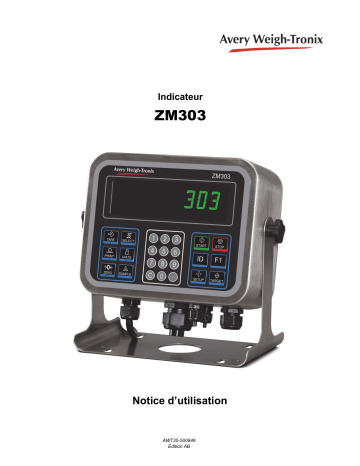 Avery Weigh-Tronix ZM303 Indicator Manuel utilisateur | Fixfr