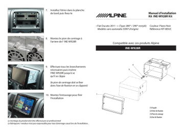 Alpine KIT-8DUC Installation manuel | Fixfr