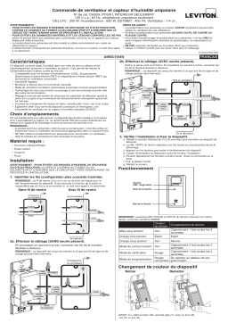 Leviton DHS05-1LW Decora In-Wall Humidity Sensor and Fan Control Switch, 1/4 HP, Residential Grade, Single Pole Manuel utilisateur