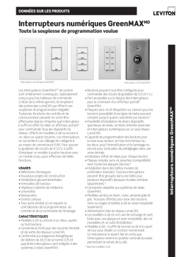 Leviton RDGSW-1CW Digital Keypad Light Switch Fiche technique