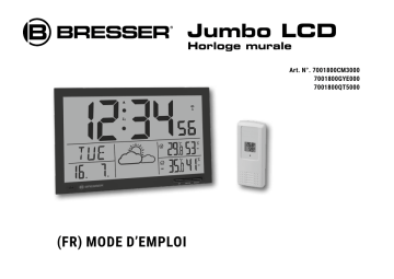 Bresser 7001800000000 MyTime Jumbo LCD Weather Wall Clock Manuel du propriétaire | Fixfr