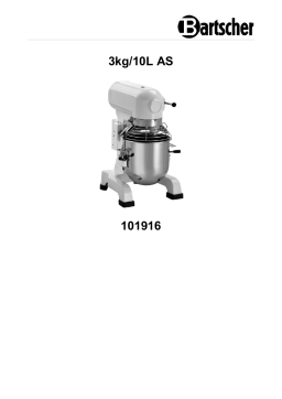 Bartscher 101916 Planetary mixer 3kg/10L AS Mode d'emploi