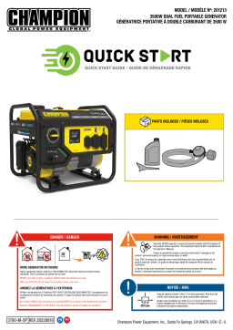 Champion Power Equipment 201213 3500-Watt Dual Fuel Generator with CO Shield® Guide de démarrage rapide