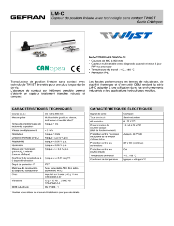 gefran LM-C Linear Twiist Fiche technique | Fixfr