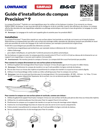 Simrad Precision 9 Compass Installation manuel | Fixfr