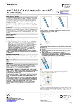 Dentsply Sirona Xive and Ankylos Positioning Aids Guided Surgery ǀ FR ǀ 2021-02 Mode d'emploi