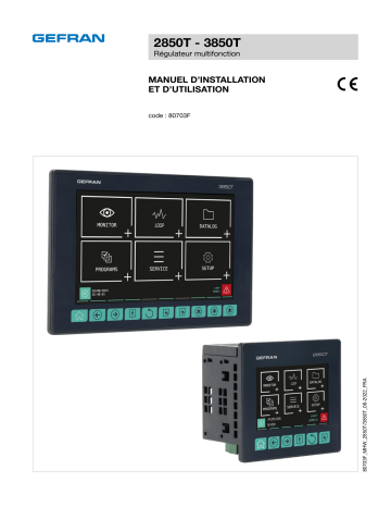 2850T | gefran 3850T Up to 16 PID loops Controller Programmer and Recorder, 7” graphic touch interface Manuel utilisateur | Fixfr