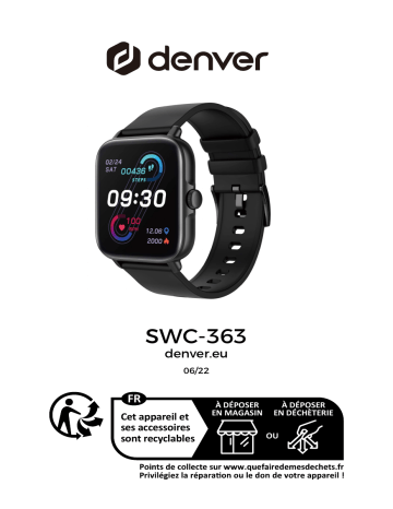 Denver SWC-363 Bluetooth Smart Watch Manuel utilisateur | Fixfr