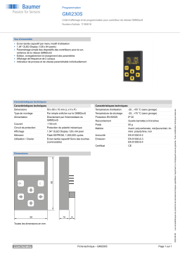 Baumer GMI230S Programming tool Fiche technique