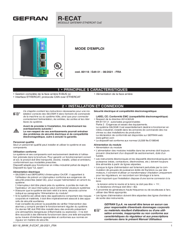 gefran R-ECAT Ethercat gateway Mode d'emploi | Fixfr