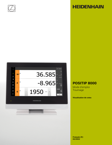 HEIDENHAIN POSITIP 8000 Turning (1252216.1.3.x) Digital Readout Mode d'emploi | Fixfr