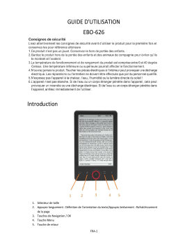 Denver EBO-626 6” Ebook reader Manuel utilisateur