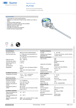 Baumer PLP70H Level measurement Fiche technique