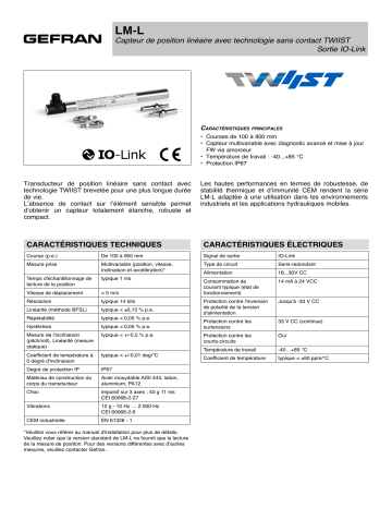 gefran LM-L Linear Twiist Fiche technique | Fixfr