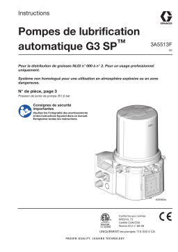 Graco 3A5513F, pompe de lubrification automatique G3 SP Manuel du propriétaire