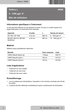 Lovibond Single Method M366 - Sulphide L Manuel utilisateur