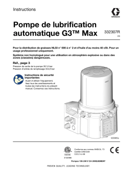 Graco 332307R, Pompe de lubrification automatique G3 Max Manuel du propriétaire