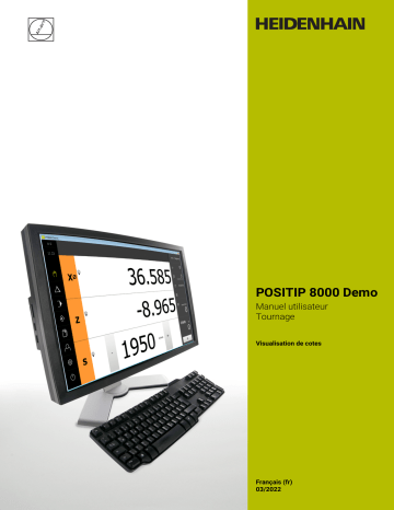 HEIDENHAIN POSITIP 8000 Demo Turning (1252216.1.3.x) Digital Readout Manuel utilisateur | Fixfr