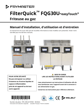 Frymaster FilterQuick Touch FQG30U-T Gas Mode d'emploi | Fixfr