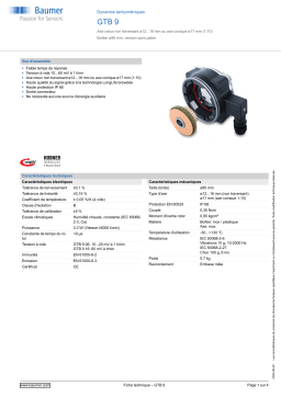 Baumer GTB 9 Tachogenerator Fiche technique