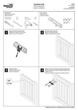 National Hardware 1111 Lockable Security Bolt, Black, 6" Mode d'emploi