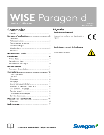 Swegon WISE Paragon Une information important | Fixfr