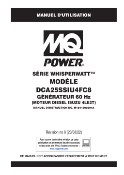 MQ Power DCA25SSIU4FC8 Simple phase et triphasé 6-85kVA Mode d'emploi