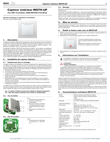 Elsner WGTH-UP Manuel utilisateur | Fixfr