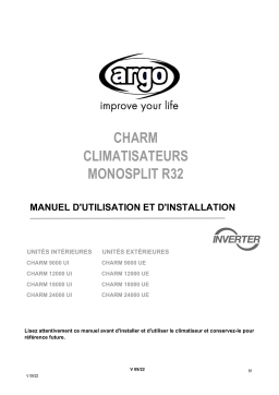 Argo CHARM MONO 18000 – R32 SINGLE & MULTI SPLIT SYSTEM Manuel utilisateur