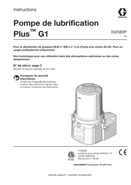 Graco 332583P, pompe de lubrification G1 Plus Manuel du propriétaire