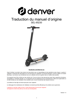 Denver SEL-65230W Electric Scooter Manuel utilisateur